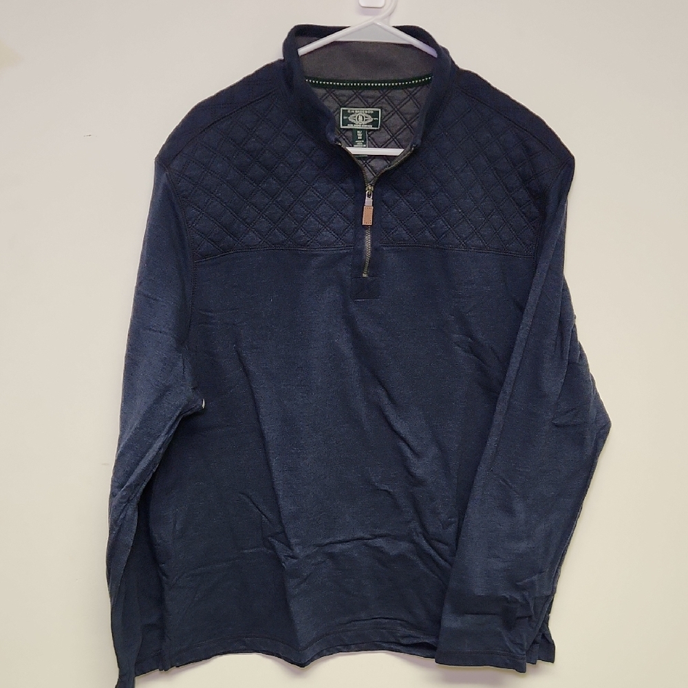 G.H. Bass & Co. Men’s Quilted Quarter Zip Pullover Navy Blue Size Large